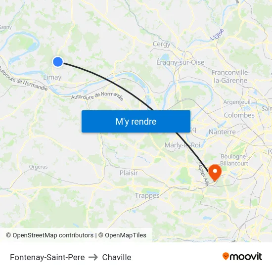 Fontenay-Saint-Pere to Chaville map