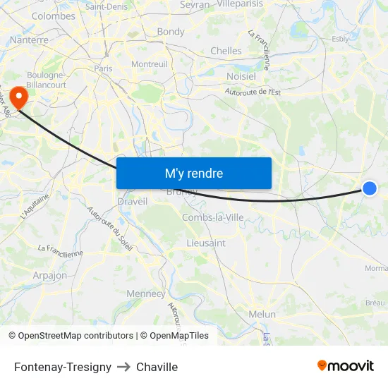 Fontenay-Tresigny to Chaville map