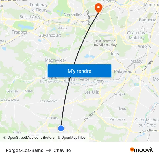 Forges-Les-Bains to Chaville map