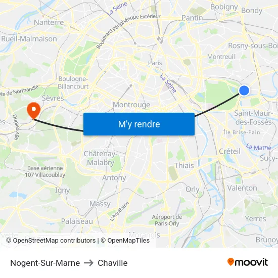 Nogent-Sur-Marne to Chaville map