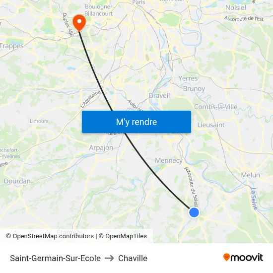 Saint-Germain-Sur-Ecole to Chaville map