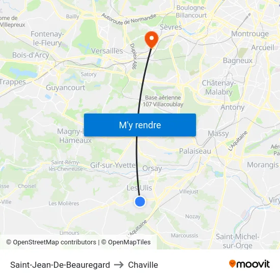 Saint-Jean-De-Beauregard to Chaville map