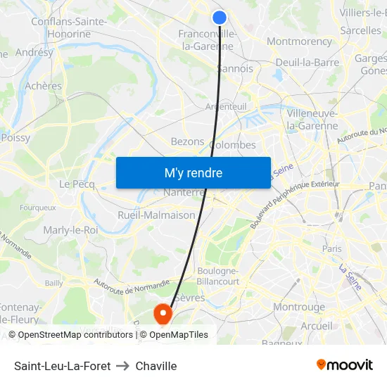 Saint-Leu-La-Foret to Chaville map