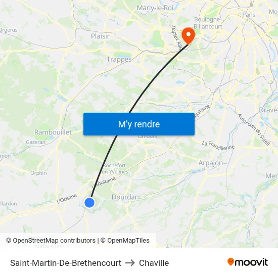 Saint-Martin-De-Brethencourt to Chaville map