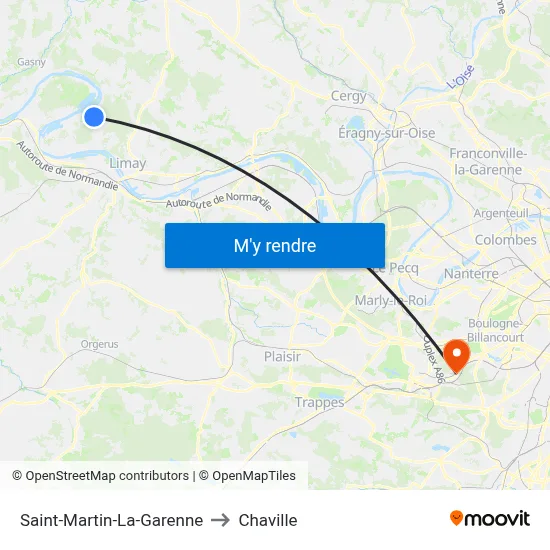 Saint-Martin-La-Garenne to Chaville map