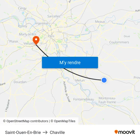 Saint-Ouen-En-Brie to Chaville map