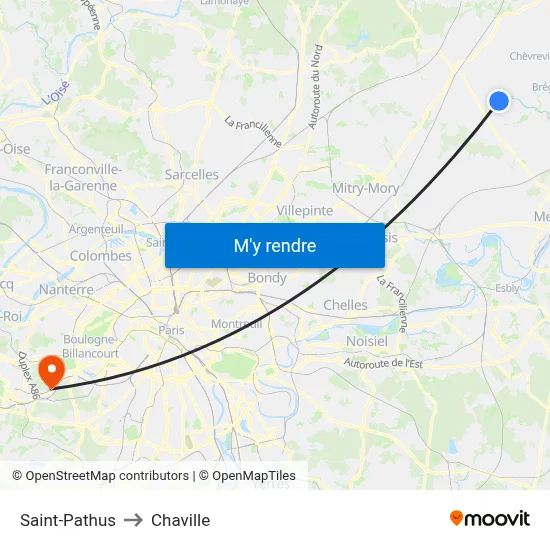 Saint-Pathus to Chaville map