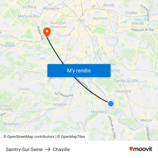 Saintry-Sur-Seine to Chaville map