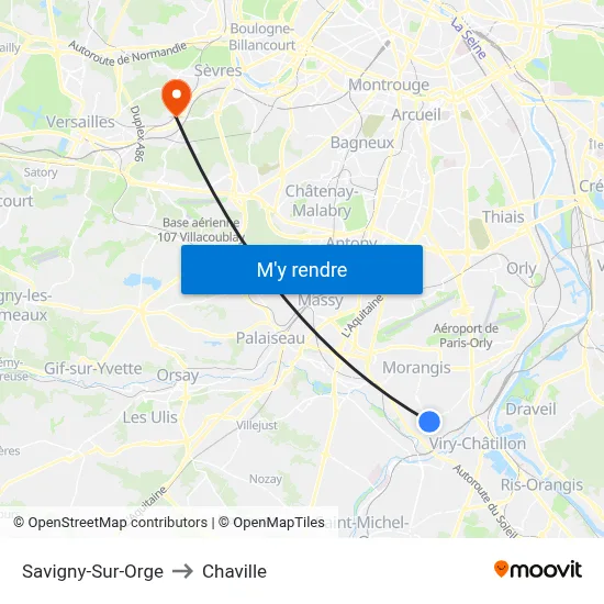Savigny-Sur-Orge to Chaville map