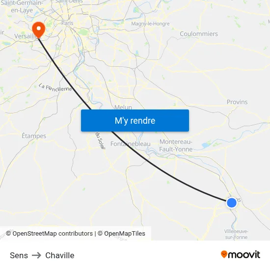 Sens to Chaville map