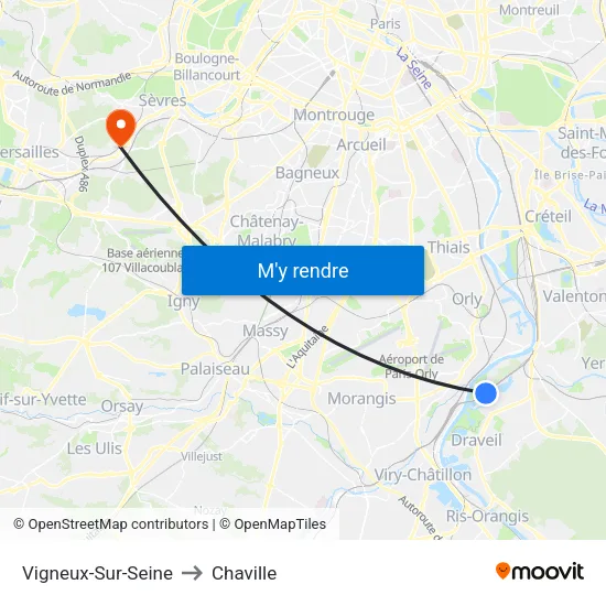 Vigneux-Sur-Seine to Chaville map