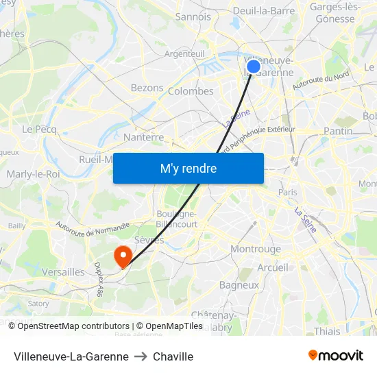 Villeneuve-La-Garenne to Chaville map