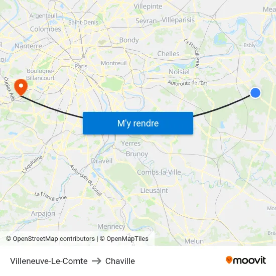 Villeneuve-Le-Comte to Chaville map