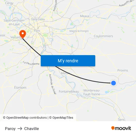 Paroy to Chaville map