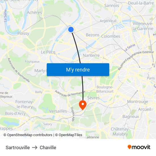 Sartrouville to Chaville map