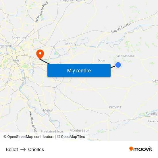 Bellot to Chelles map