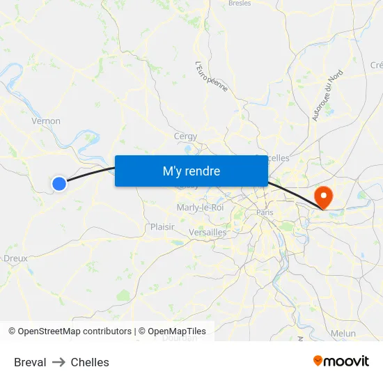 Breval to Chelles map
