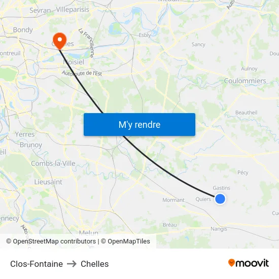 Clos-Fontaine to Chelles map
