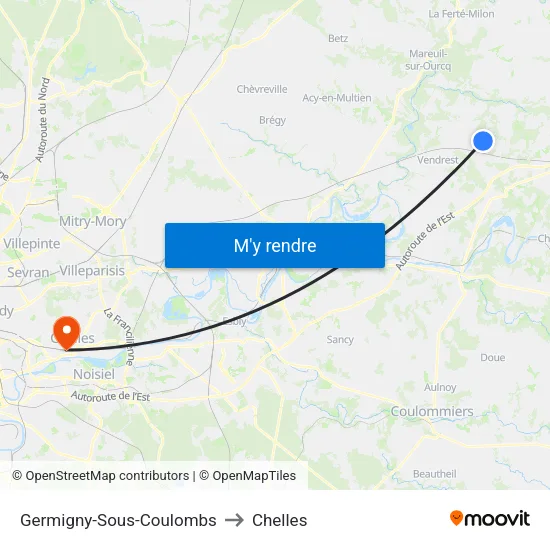 Germigny-Sous-Coulombs to Chelles map