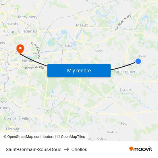 Saint-Germain-Sous-Doue to Chelles map