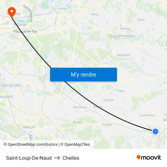 Saint-Loup-De-Naud to Chelles map