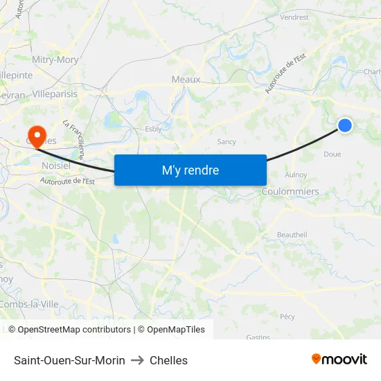 Saint-Ouen-Sur-Morin to Chelles map