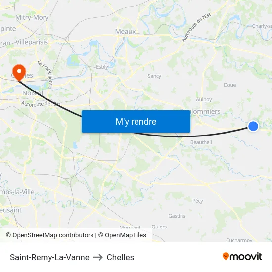 Saint-Remy-La-Vanne to Chelles map