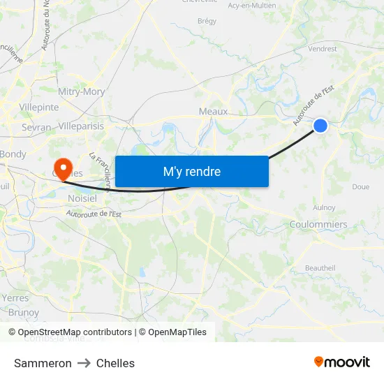 Sammeron to Chelles map