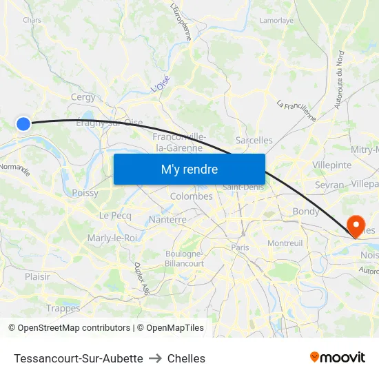 Tessancourt-Sur-Aubette to Chelles map