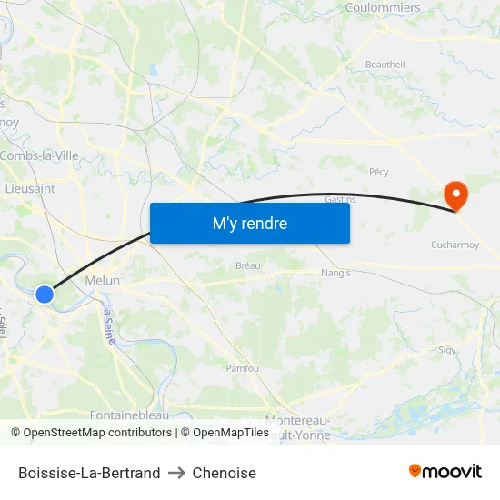 Boissise-La-Bertrand to Chenoise map