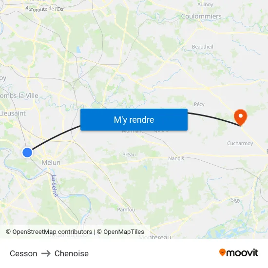 Cesson to Chenoise map