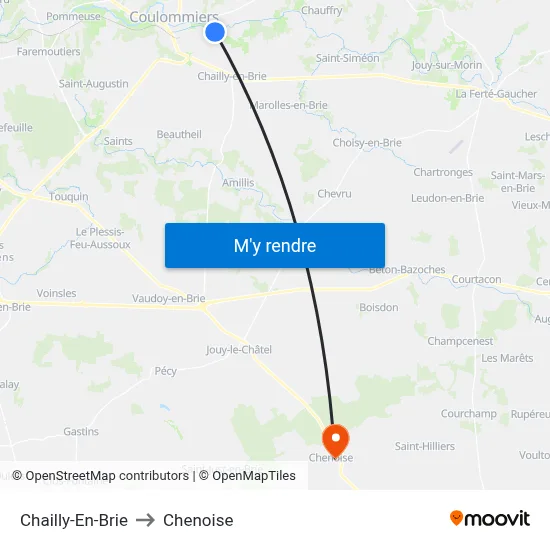Chailly-En-Brie to Chenoise map