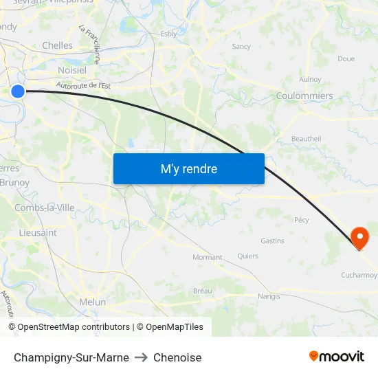 Champigny-Sur-Marne to Chenoise map