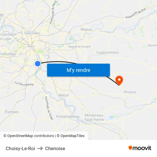 Choisy-Le-Roi to Chenoise map