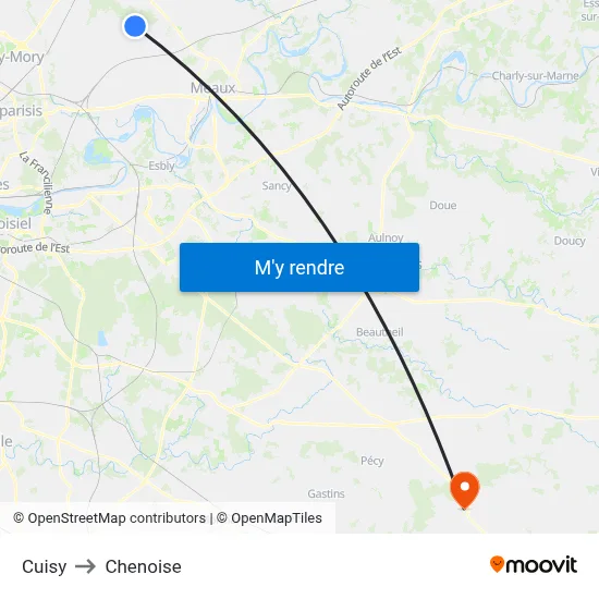 Cuisy to Chenoise map