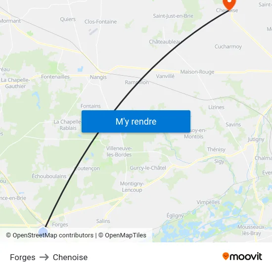 Forges to Chenoise map
