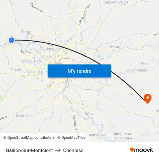 Gaillon-Sur-Montcient to Chenoise map