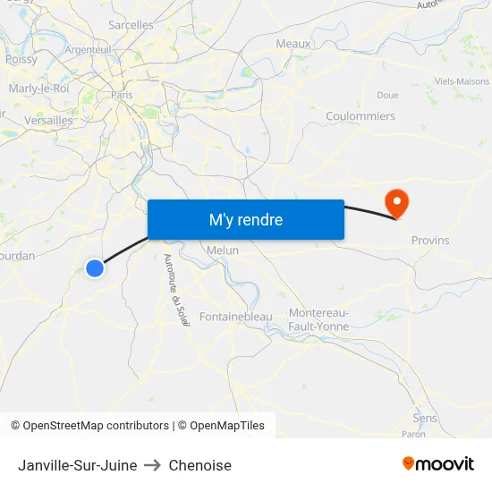 Janville-Sur-Juine to Chenoise map