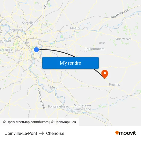 Joinville-Le-Pont to Chenoise map