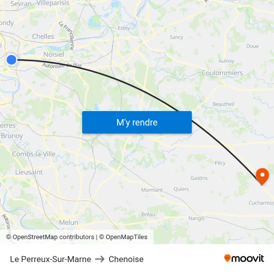 Le Perreux-Sur-Marne to Chenoise map