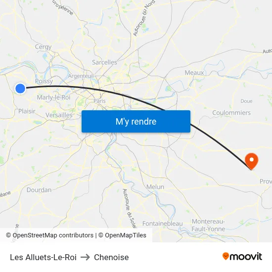 Les Alluets-Le-Roi to Chenoise map