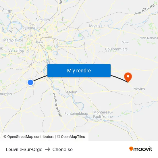 Leuville-Sur-Orge to Chenoise map