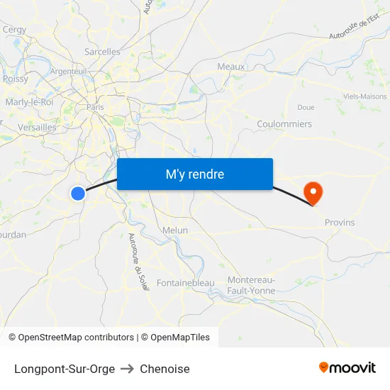 Longpont-Sur-Orge to Chenoise map