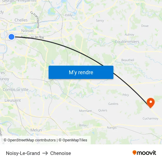 Noisy-Le-Grand to Chenoise map