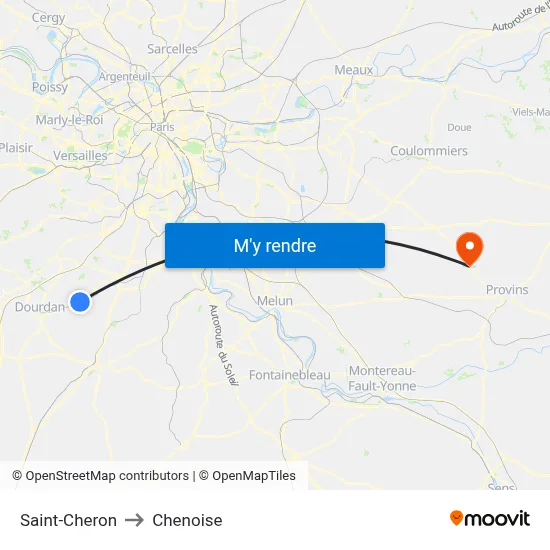 Saint-Cheron to Chenoise map