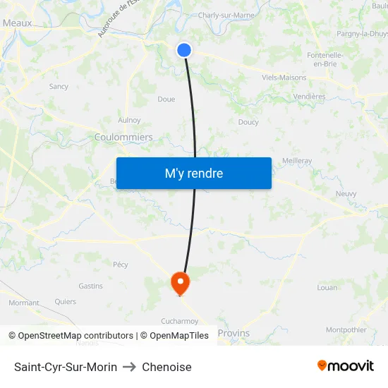 Saint-Cyr-Sur-Morin to Chenoise map