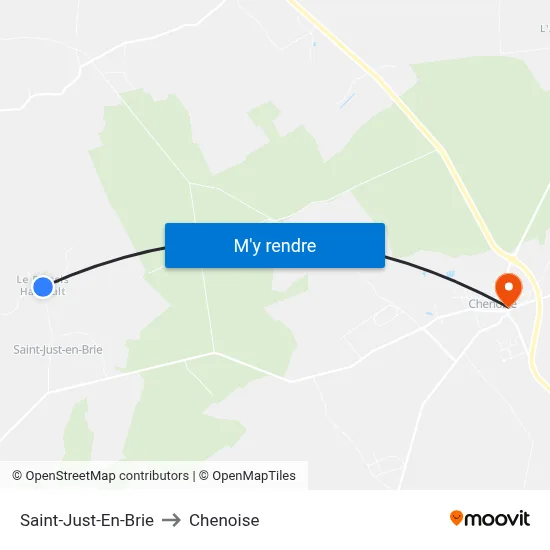 Saint-Just-En-Brie to Chenoise map