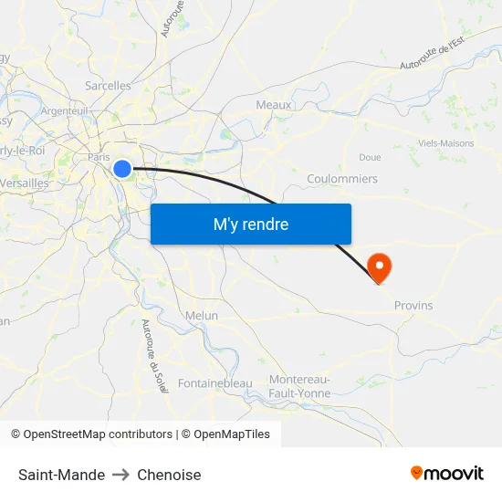 Saint-Mande to Chenoise map