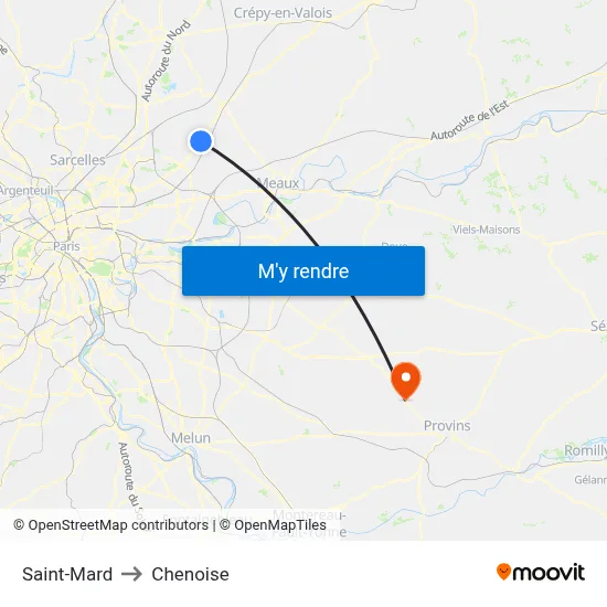Saint-Mard to Chenoise map