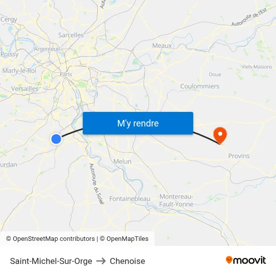 Saint-Michel-Sur-Orge to Chenoise map